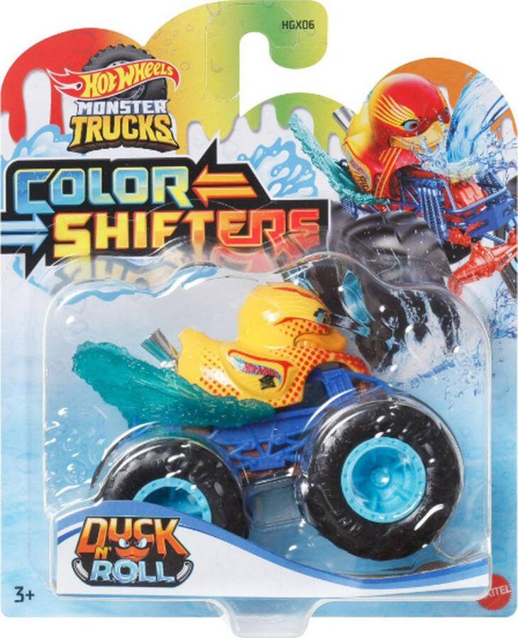 Hot Wheels Monster Jam truck Duck n' Roll monstertruck 9 cm schaal 1:64