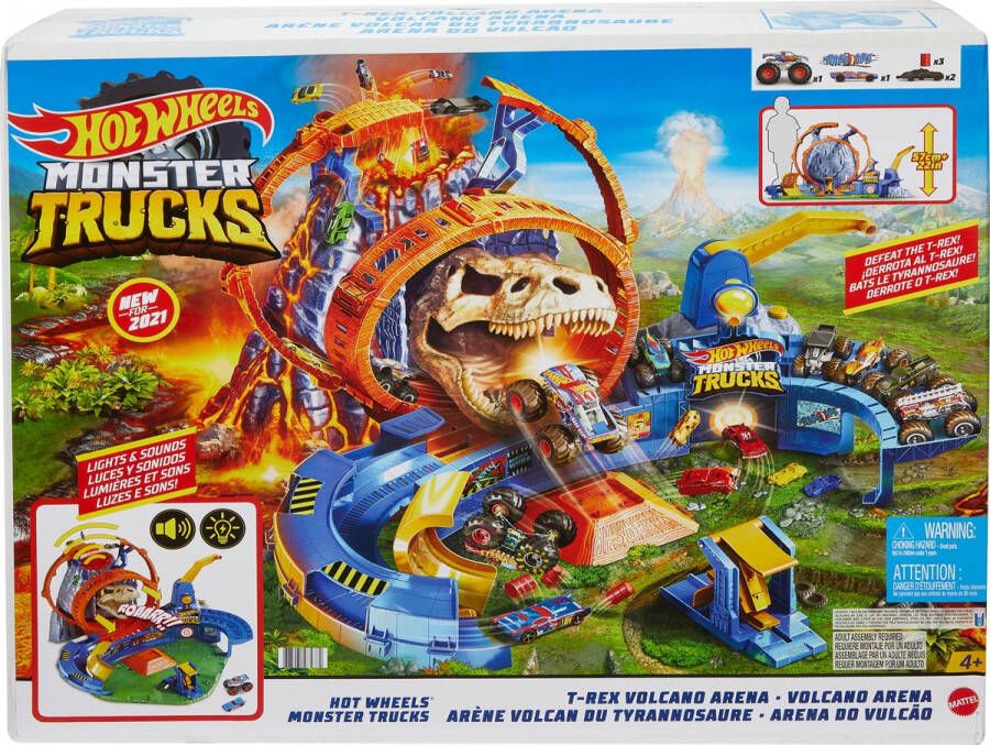 Hot Wheels Speelarena Monster Truck Vulkaan 100 Cm 12-delig