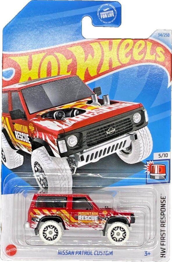 Hot Wheels NISSAN PATROL CUSTOM RED WHITE 34 250 1:64 FIRST RESPONSE 5 10