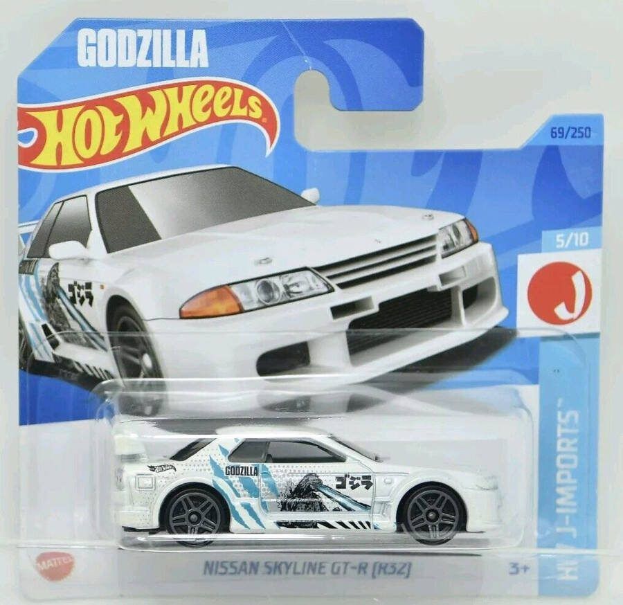 Hot Wheels NISSAN SKYLINE GT-R (R32) WHITE 69 250 1:64 HW J-IMPORTS 5 10 (Godzilla)