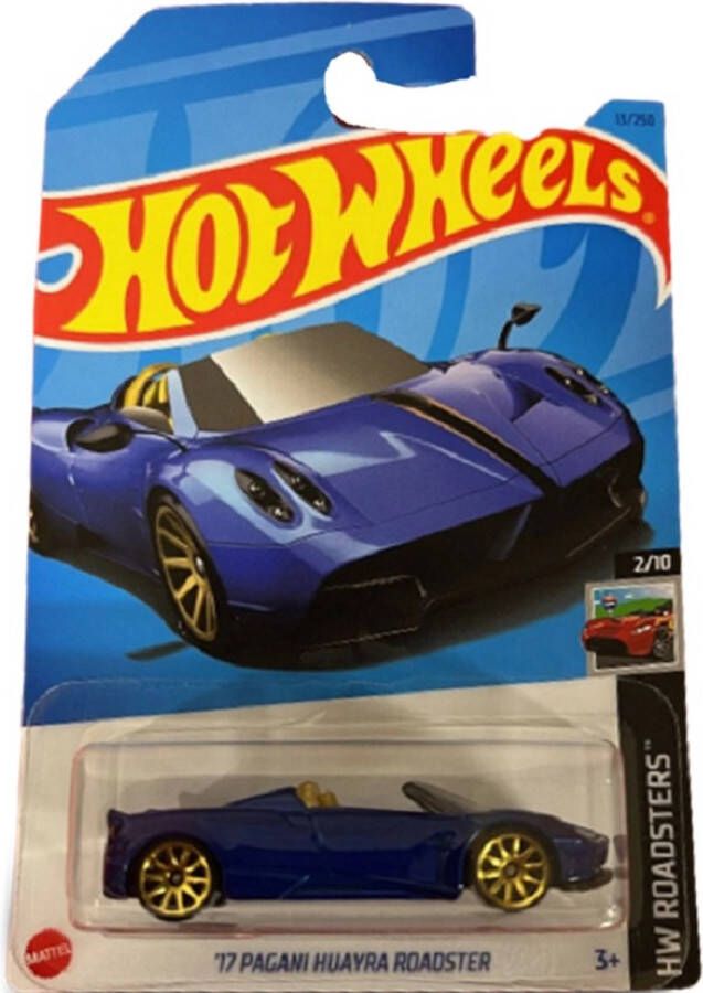 Hot Wheels Pagani Huayra Roadster Blauw Die Cast 7 cm Schaal 1:64