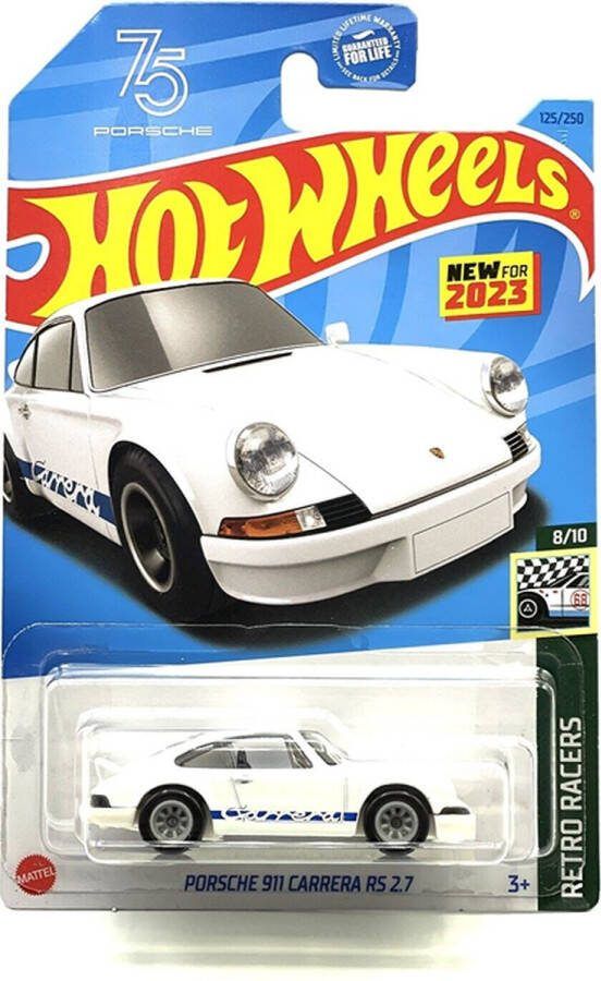 Hot Wheels PORSCHE 911 CARRERA RS 2.7 WHITE 125 250 1:64 HW RETRO RACERS 8 10
