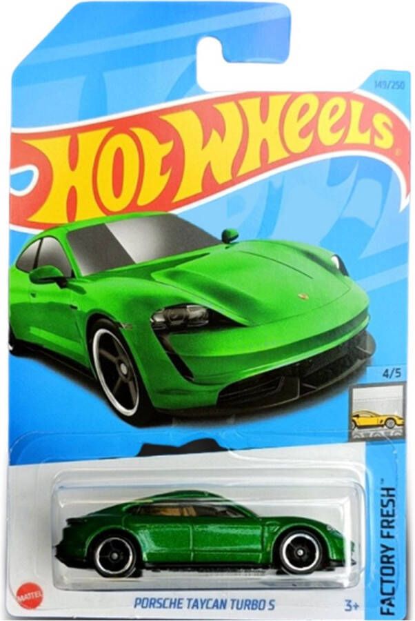 Hot Wheels Porsche Taycan Turbo S Groen Die Cast 7 cm Schaal 1:64