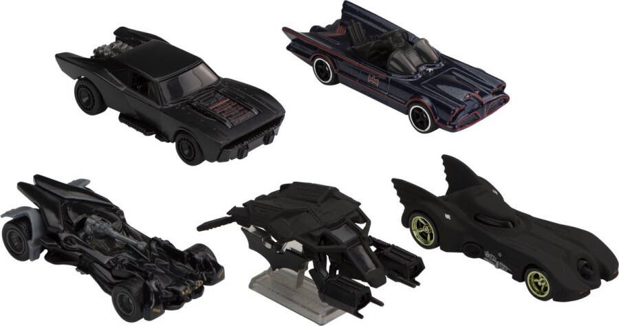 Hot Wheels Premium Batman Speelset met 5 Speelgoed Auto's