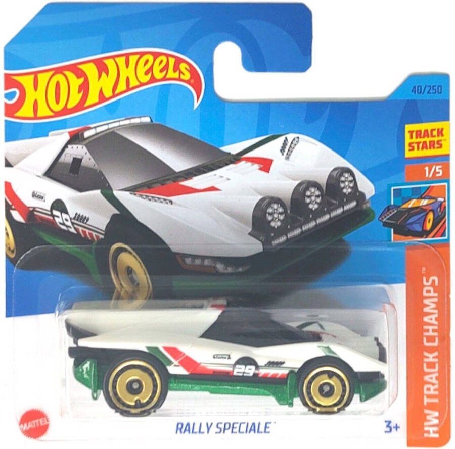 Hot Wheels RALLY SPECIALE GREEN WHITE 40 250 1:64 HW TRACK CHAMPS 1 5