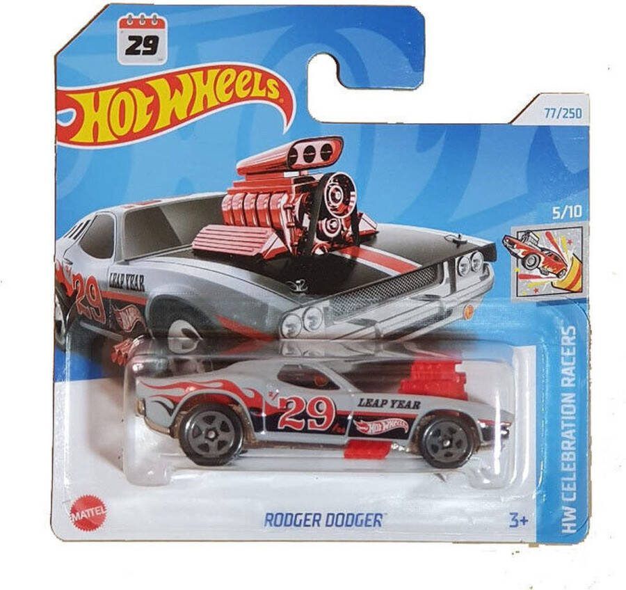 Hot Wheels RODGER DODGER 29 WHITE 77 250 (1:64) HW CELEBRATION RACERS 5 10
