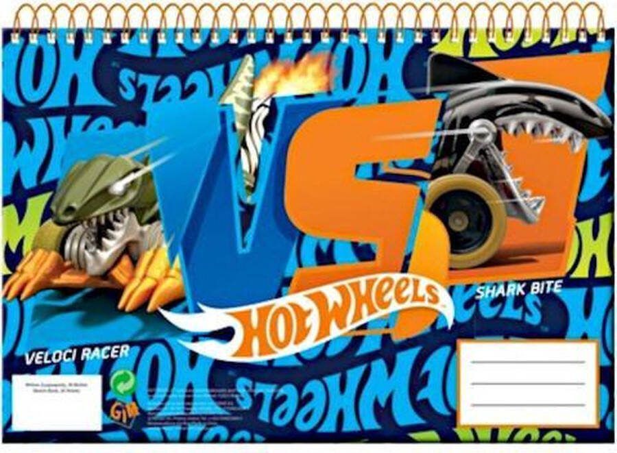 Hot Wheels Schetsblok Junior A4 Papier Oranje blauw 30 Vellen