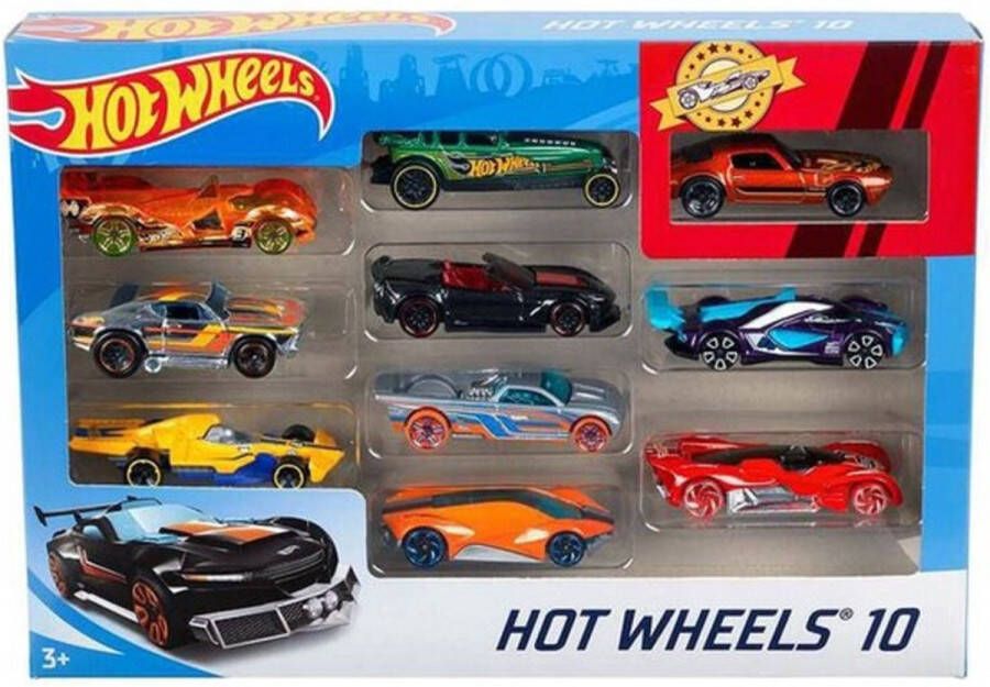 Hot Wheels Cadeauset met 10 Auto's Speelgoedvoertuig