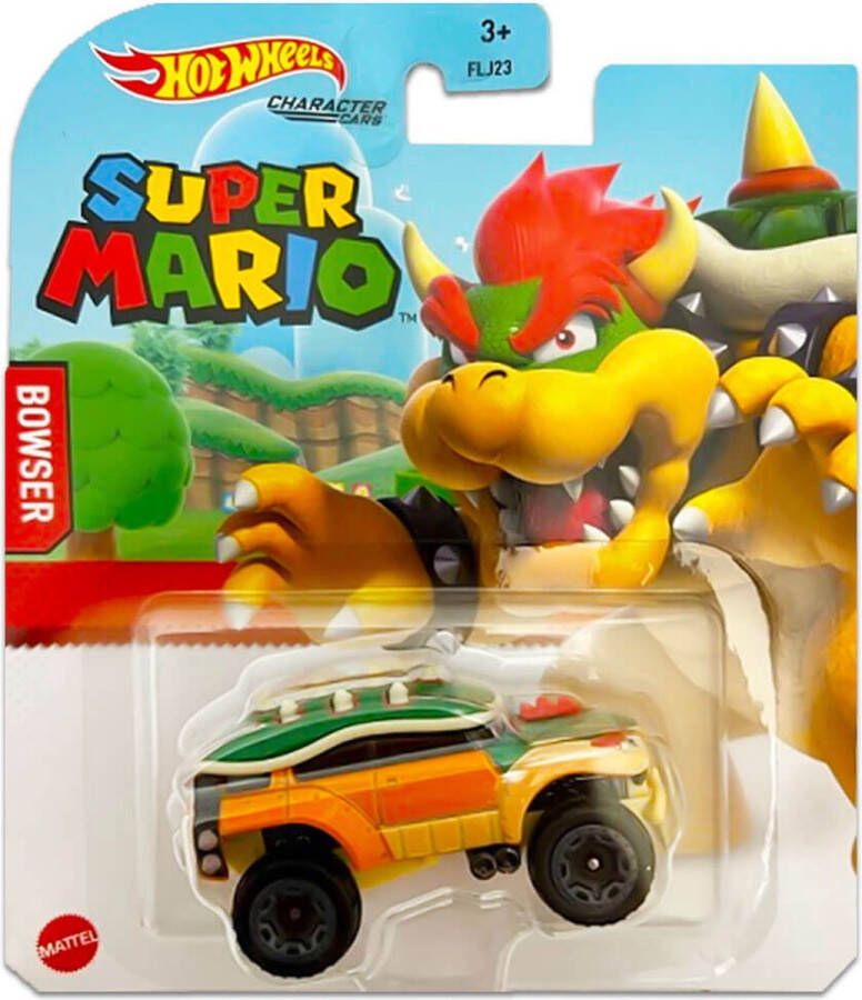 Hot Wheels Super Mario Bowser voertuig 7 cm Schaal 1:64