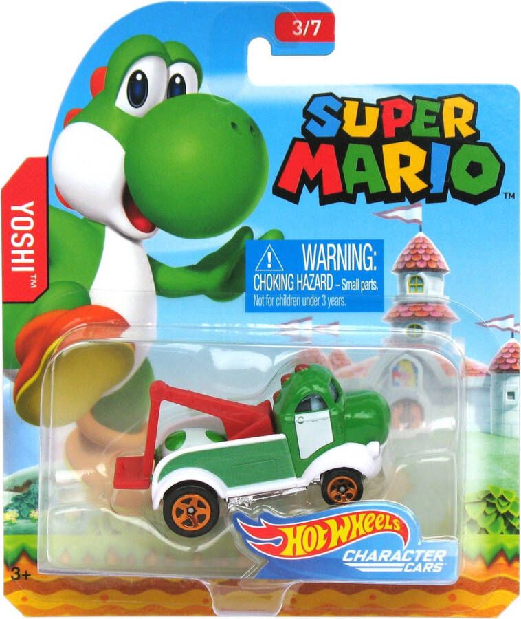 Hot Wheels Super Mario Yoshi voertuig 7 cm Schaal 1:64