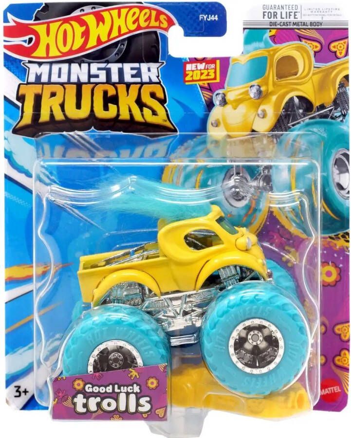 Hot Wheels truck Good Luck Trolls monstertruck 9 cm schaal 1:64