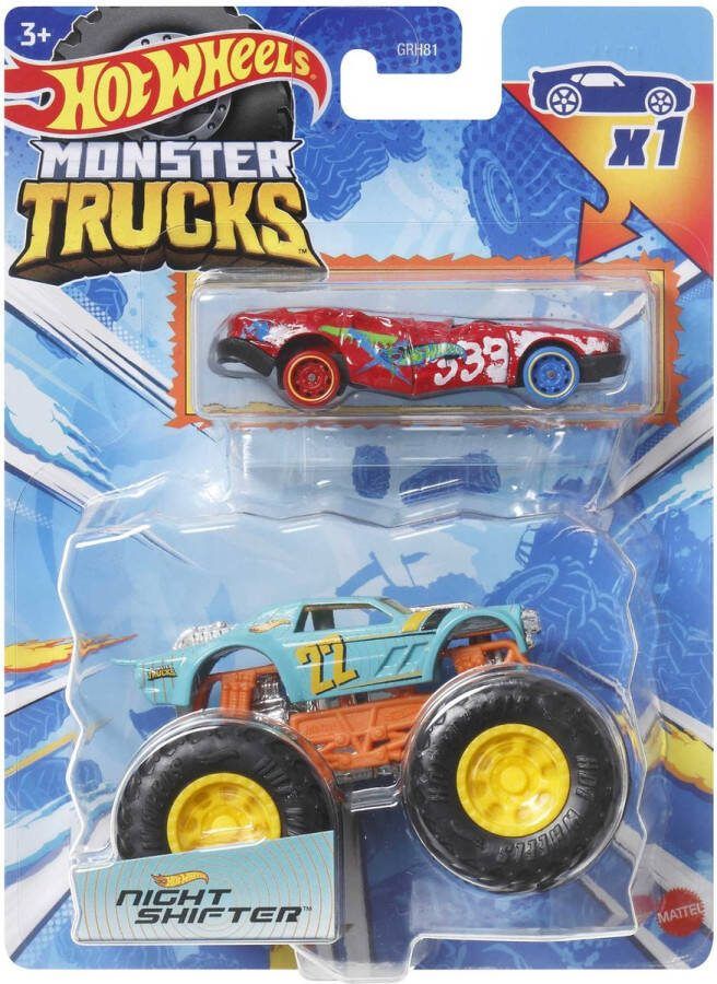 Hot Wheels truck Night Shifter monstertruck 9 cm schaal 1:64