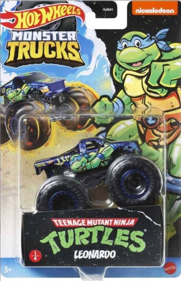 Hot Wheels truck Teenage Mutant Ninja Turtles Leonardo monstertruck 9 cm schaal 1:64