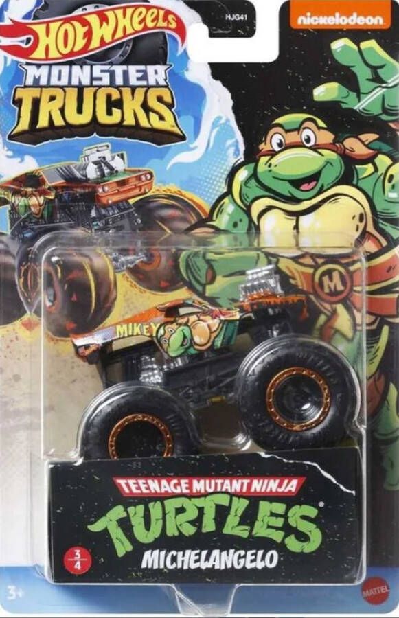 Hot Wheels truck Teenage Mutant Ninja Turtles Michelangelo monstertruck 9 cm schaal 1:64