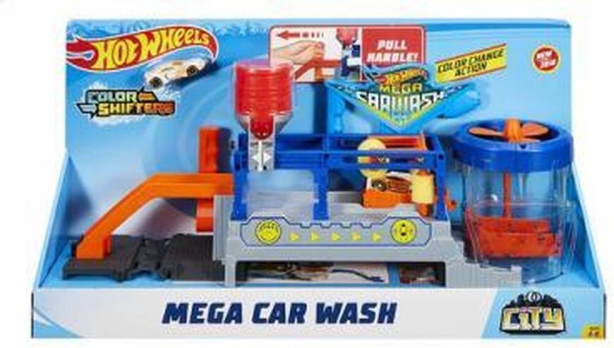 Hot Wheels Ultimate Series Mega Autowasserette Racebaan met Automatische Transportbaan