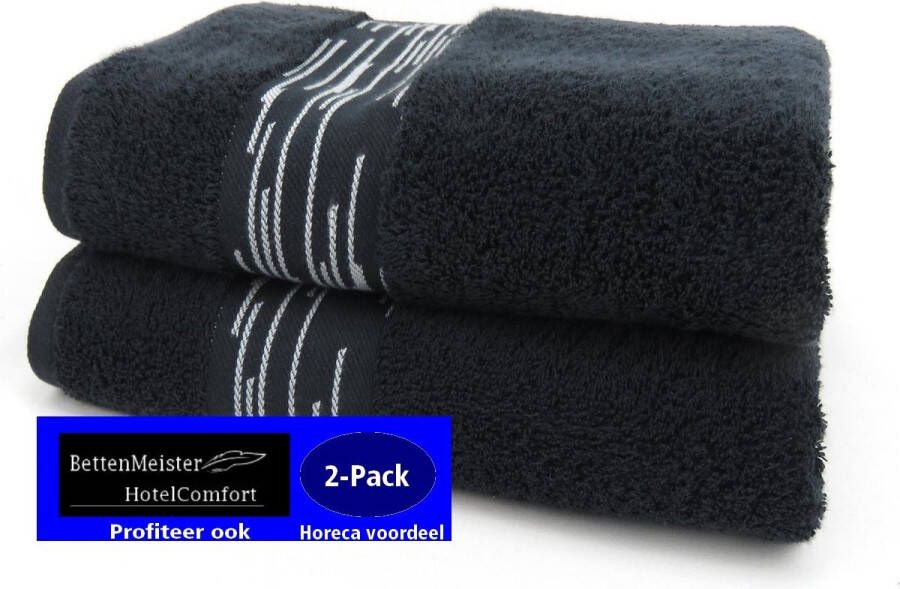 Hotelgroothandel.nl 2 Pack Badlaken Essentials (2 stuks) zwart 550g. m² 70x140cm