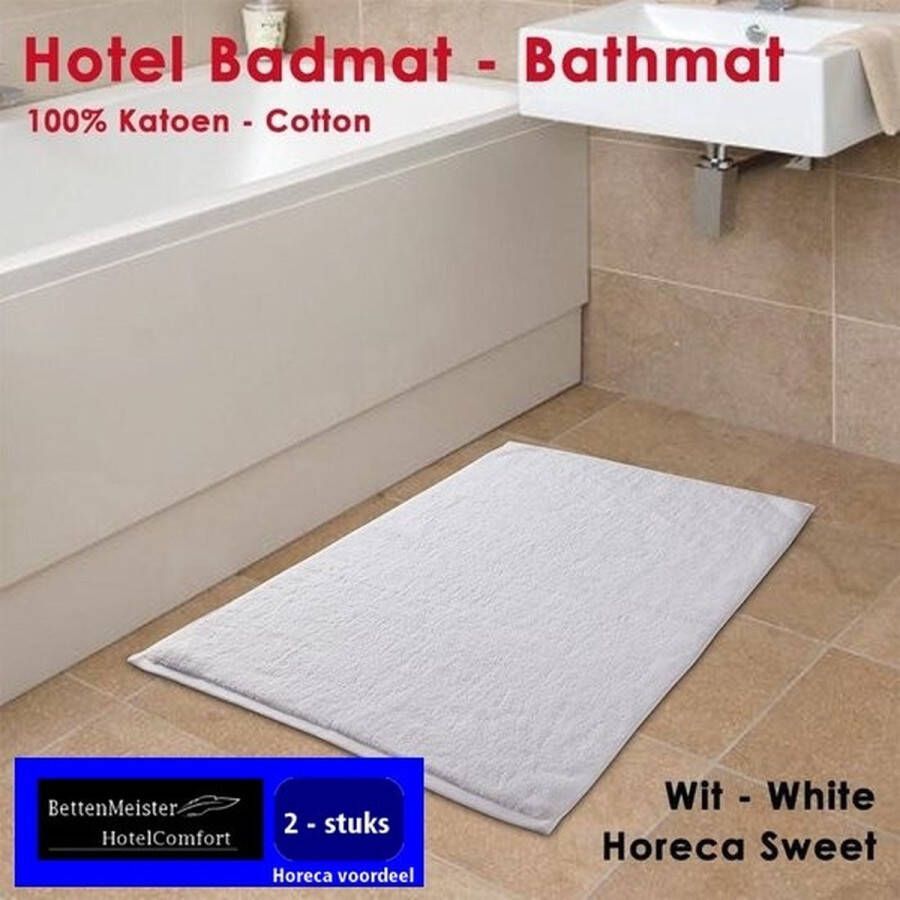 Hotelgroothandel.nl 2 Pack Badmat slaapkamer deurmatten 100% katoen 1100g. p m² Wit 50x80cm set van 2 stuks