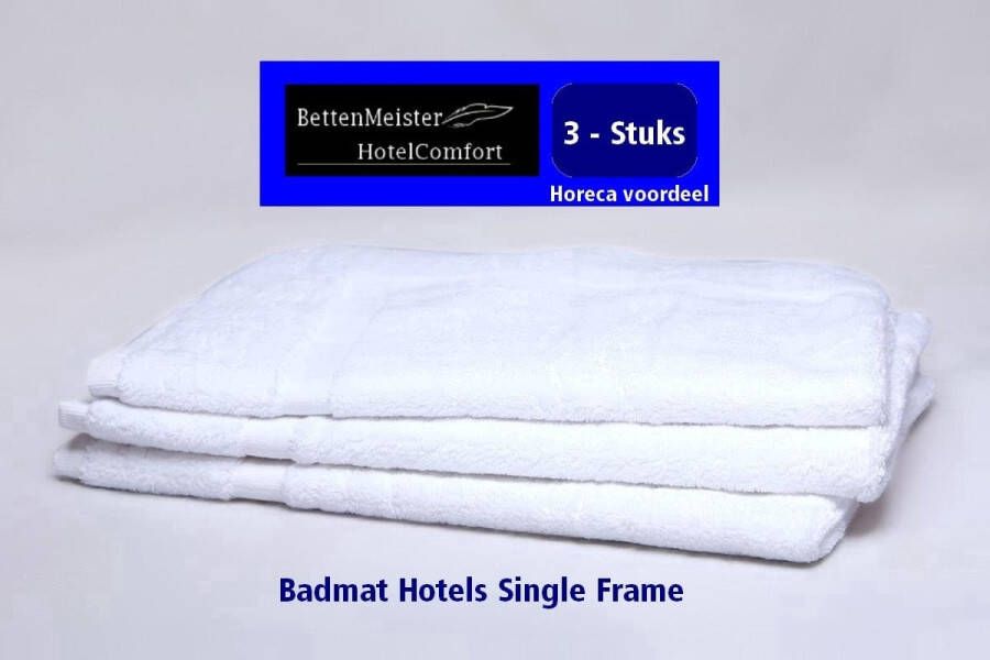 Hotelgroothandel.nl 3 Pack Badmat 50x70cm Hotels Single Frame ( 3 stuks) 750g P.m2 Wit