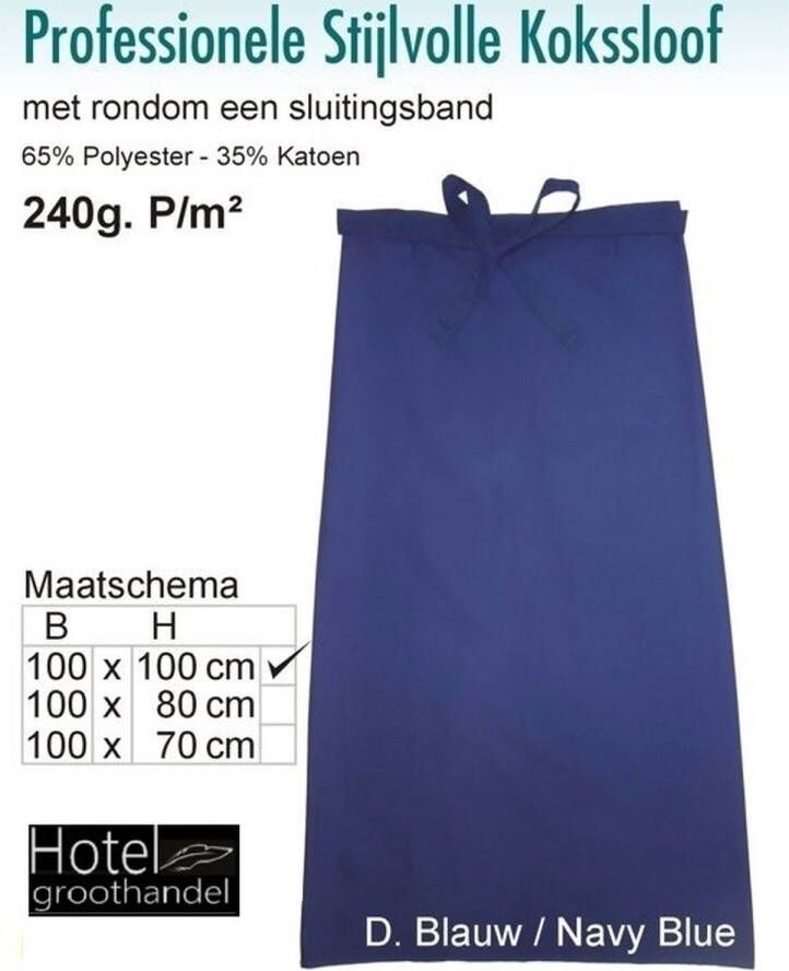 Hotelgroothandel.nl 2 Pack Kokssloof 100x100 Blauw Hotelkwaliteit