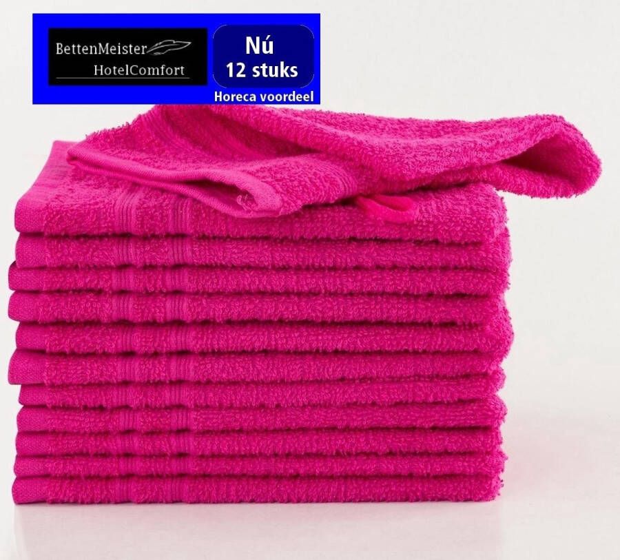 Hotelgroothandel.nl 12 Stuks Washandje FeelGood due Fancy fushia 15x22cm 100% katoen badstof