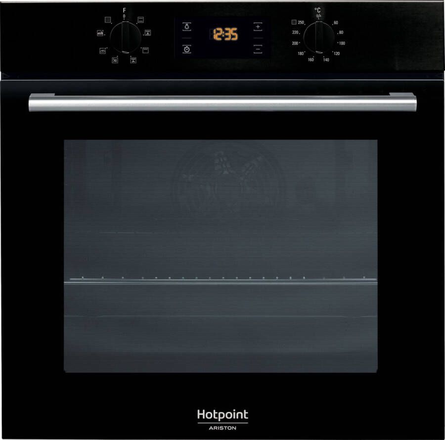 Hotpoint-Ariston HOTPOINT FA2 540 P BL HA Ingebouwde elektrische multifunctionele oven Roterende warmte 66L Pyrolyse Zwart