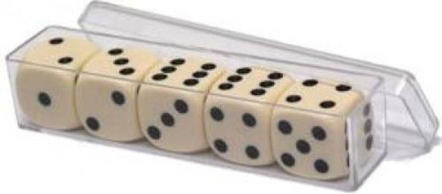 Hotsports Hot Games Dobbelstenen 5 Stuks Creme 16mm