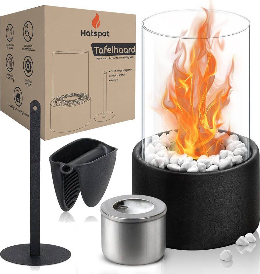 Hotspot Tafelhaard Bio Ethanol – 2 Uur Sfeerhaard Binnen & Buiten – Haard – Terrashaard – Tuinhaard – Tuinkachel Tafelbrander