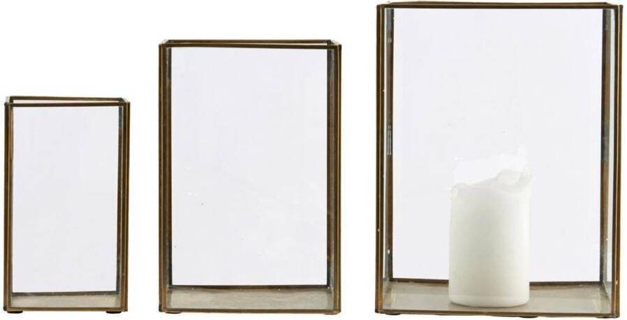 House Doctor Lantaarn Pillar Goud Set van 3