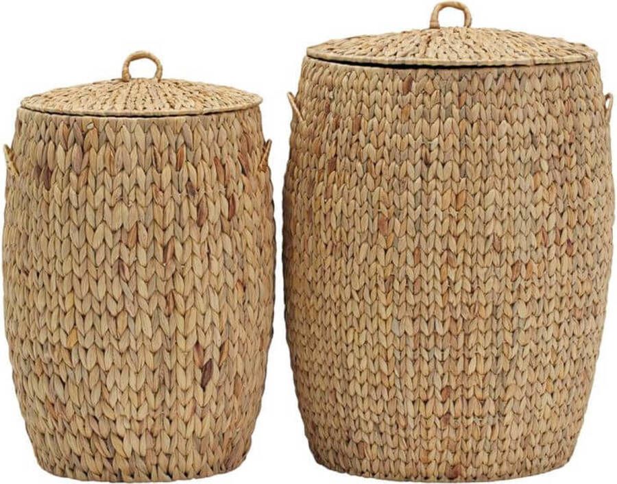 House Doctor mand met deksel Laun naturel set