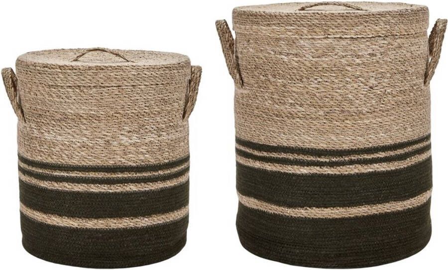 House Doctor Manden met deksel Laundry leger 2 stuks