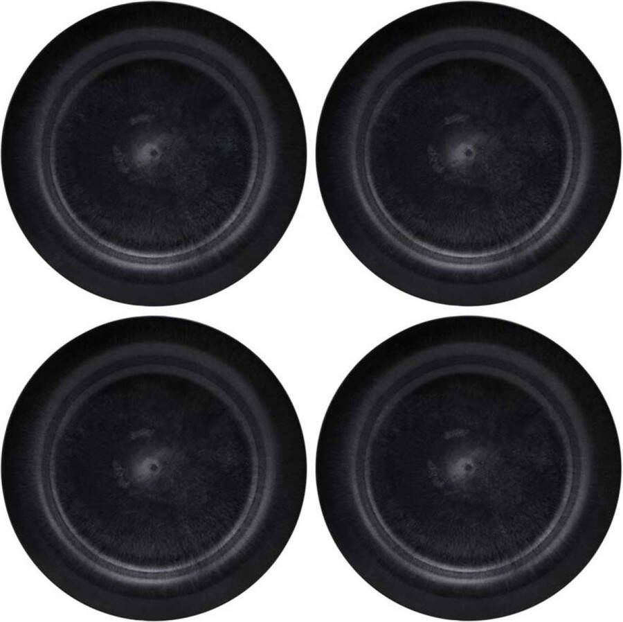 House Doctor Serveur borden zwart DIA 24cm set van 4 stuks