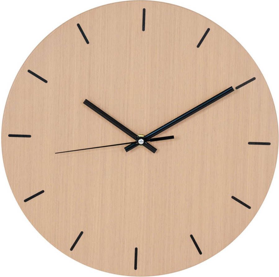 House Nordic Asti Wall Clock Wandklok natuurlijke houtstructuur Ø30 cm