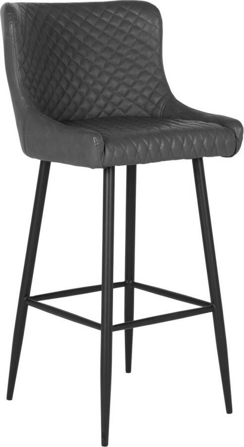 House Nordic Dallas Bar Chair Bar chair in dark grey PU with black legs