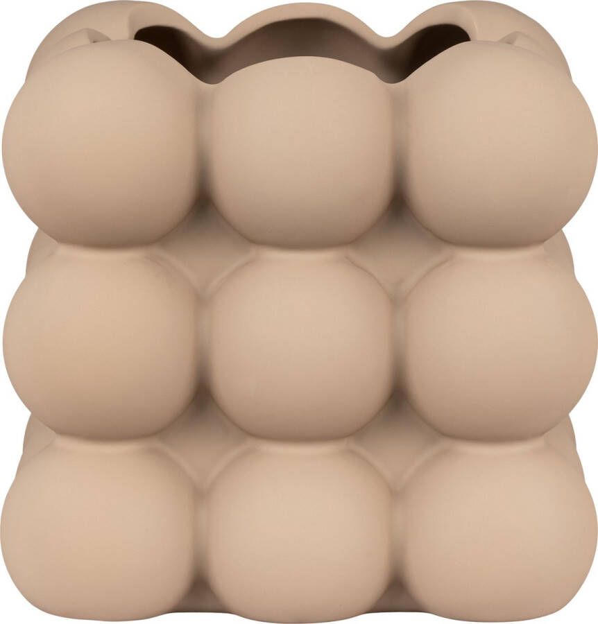 House Nordic -Bloempot Flowerpot Bubble Keramiek Zacht bruin 13.5x13.5x13cm