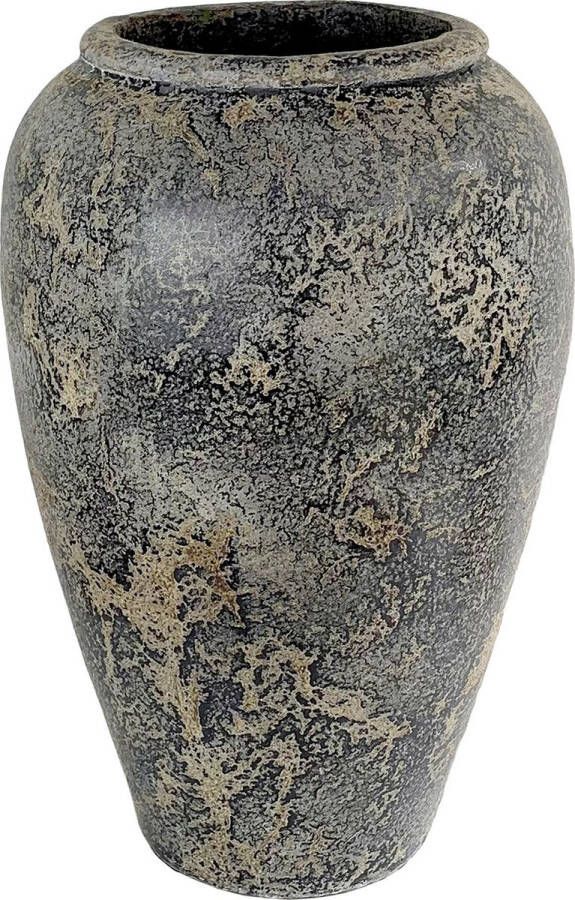 House Nordic Bloempot Rond Grijs 47x47x69cm Terracotta Capelo