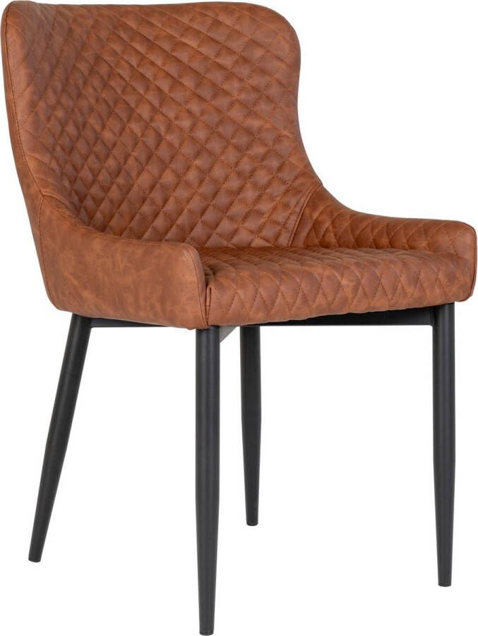 Norrut Boston Dining Chair Chair in vintage brown PU with black legs