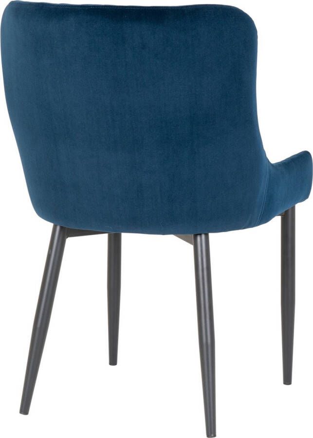 Norrut Boston Dining Chair Chair in dark blue velvet with black legs