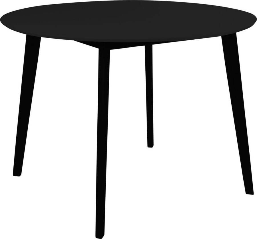 House Nordic Eettafel Rond Zwart MDF 105x105x75cm Eettafel Vojens Zwart