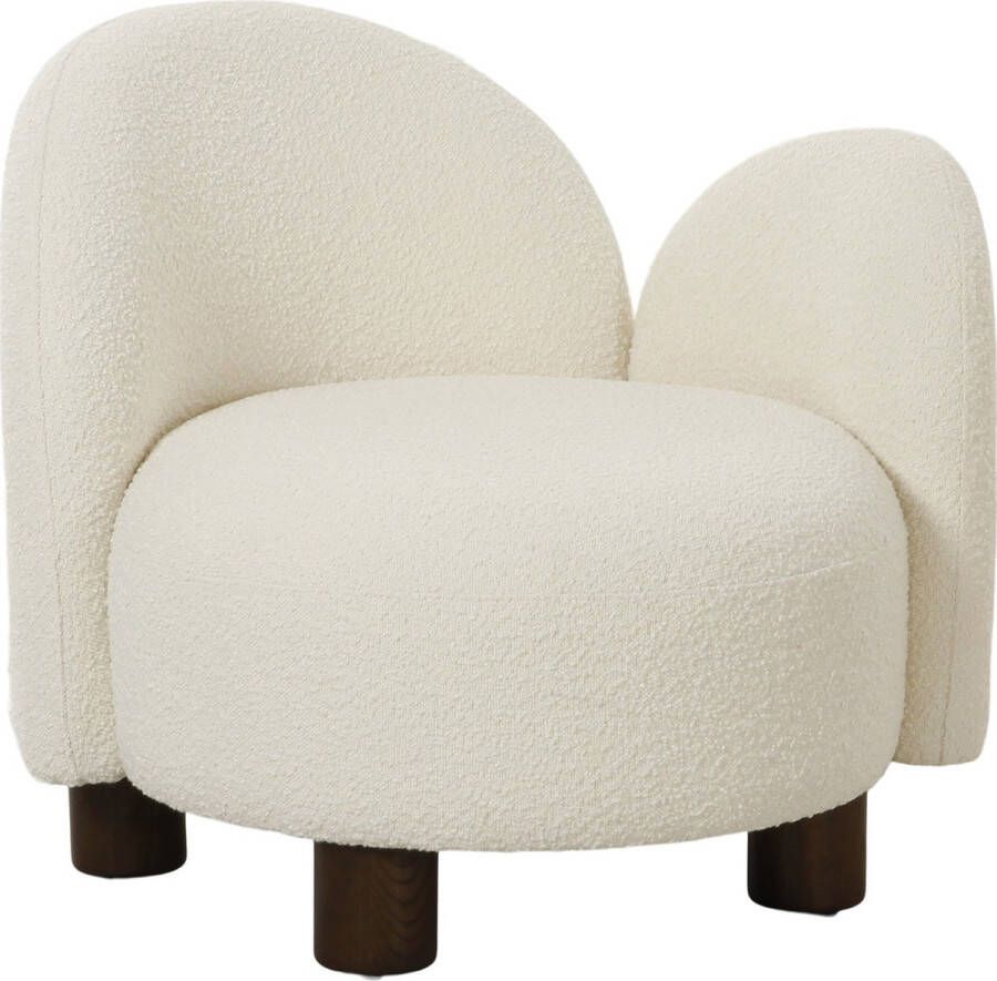 House Nordic Fauteuil Links Wit Bouclé 74x82x73cm Fauteuil Honolulu