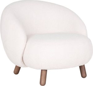 House Nordic Savona Lounge Chair Lounge chair in white artificial lambskin with walnut look legs