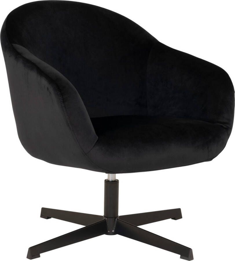House Nordic Sydney Lounge Chair functie in zwart fluweel en zwart onderstelnHN1007