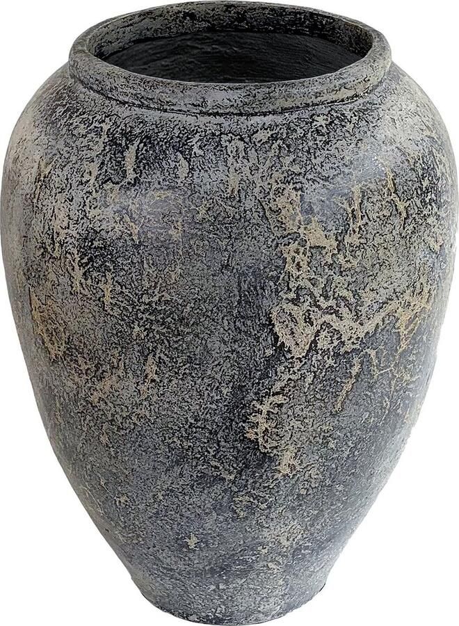 House Nordic Bloempot Rond Grijs 66x66x85cm Terracotta Capelo