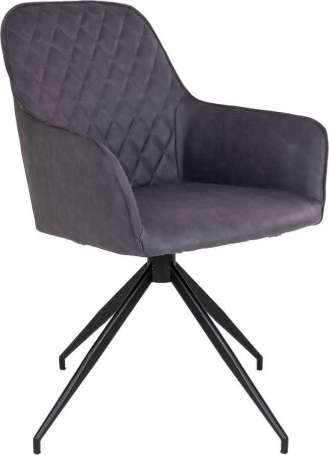 House Nordic Harbo Dining Chair with Swivel Chair with swivel in dark grey PU HN1221
