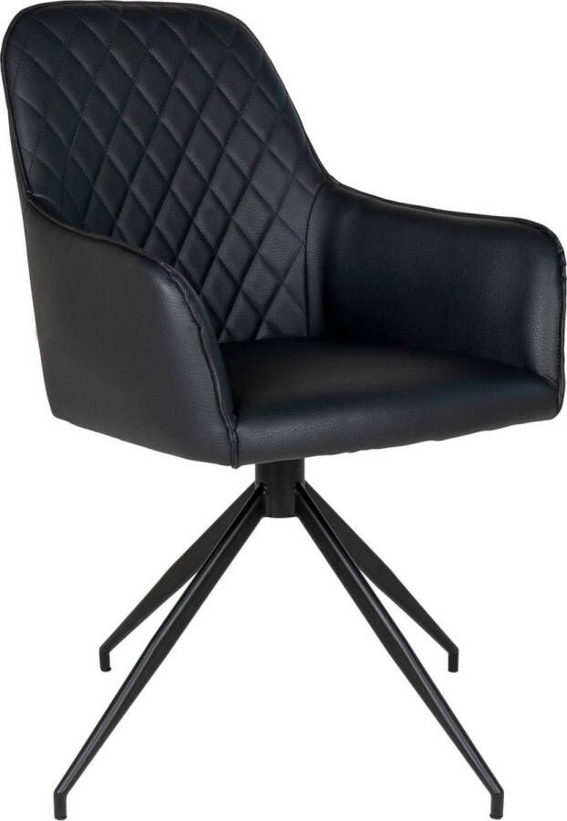 House Nordic Harbo Dining Chair with Swivel Chair with swivel in black PU HN1223