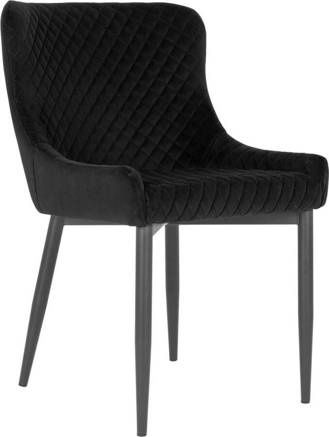 Norrut Boston Dining Chair Chair in black velvet with black legs