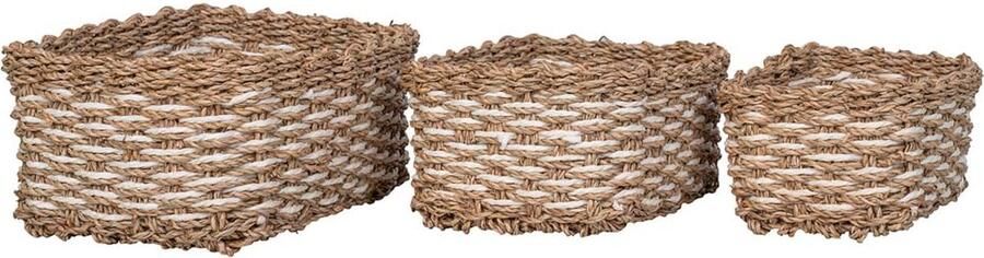 House Nordic Pala mand set van 3 stuks. wit naturel