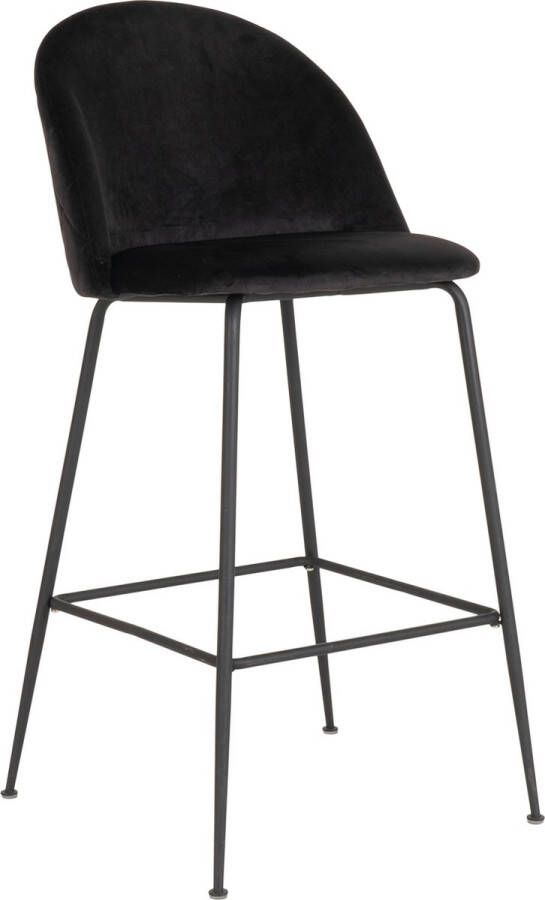 House Nordic Lausanne Bar Chair Bar chair in black velvet with black legs HN1207