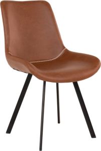 House Nordic Memphis Dining Chair in brown PU with black legs HN1226