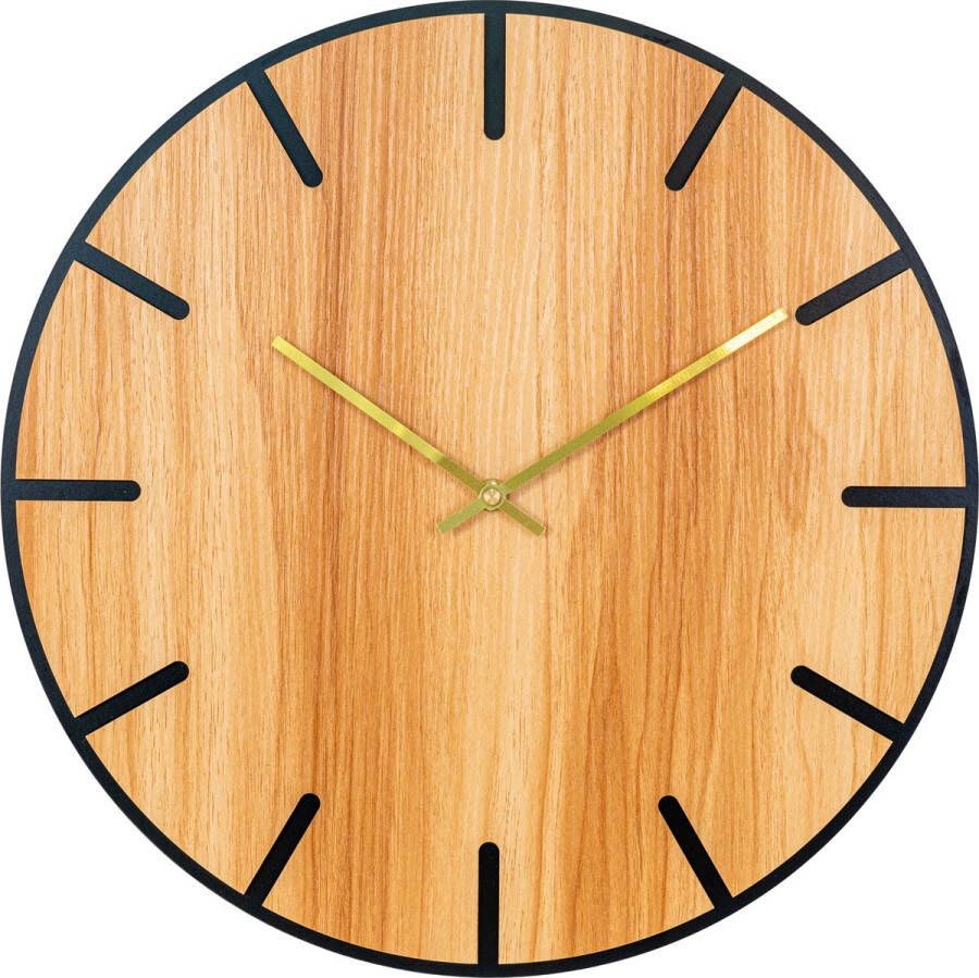 House Nordic Menton Wall Clock Wandklok in natuurlijke houtstructuur Ø40 cm