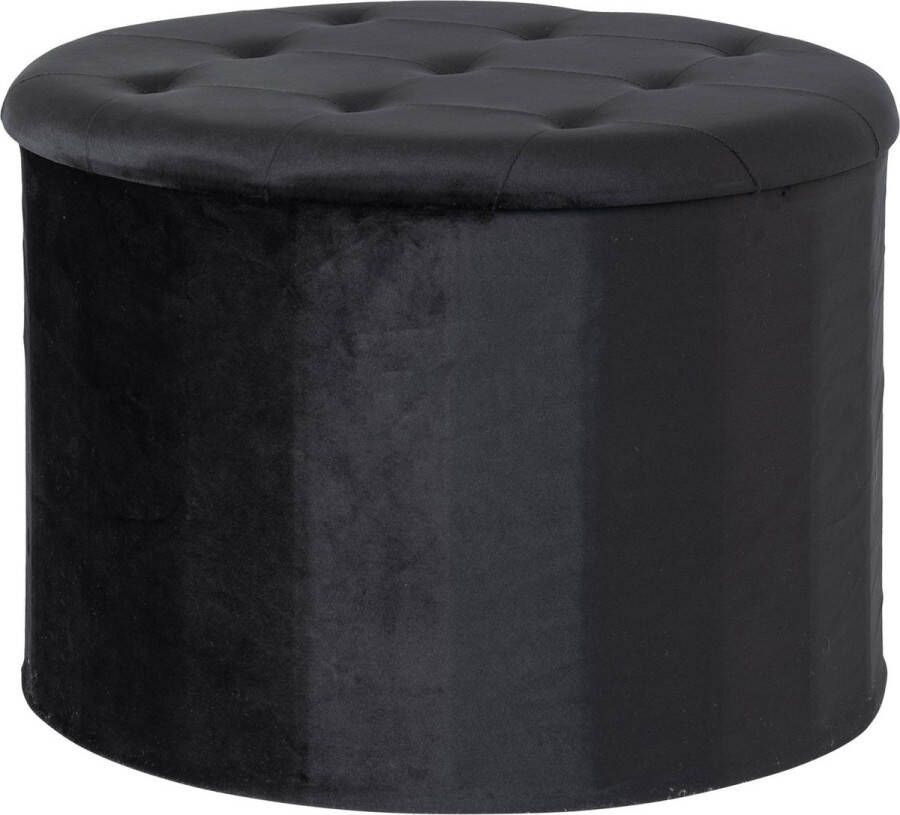 House Nordic Turup Pouf Turup pouf met opbergruimte in zwart fluweel